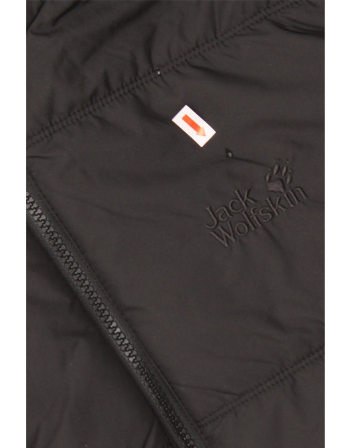 JACK WOLFSKIN Mens Hooded Padded Jacket UK 40 Medium Black Polyester