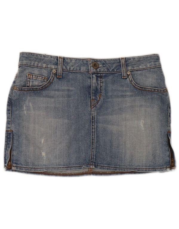Guess Womens Low Waist Mini Denim Skirt W29 Medium Blue Cotton