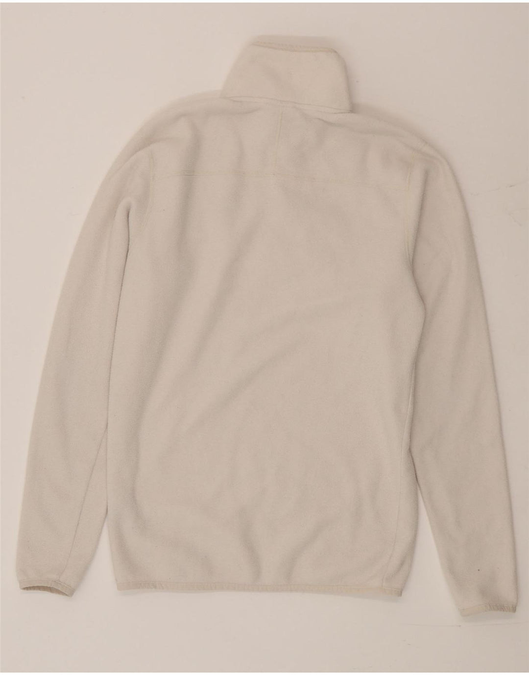 The North Face Mens Zip Neck Fleece Jumper Small Beige Polyester