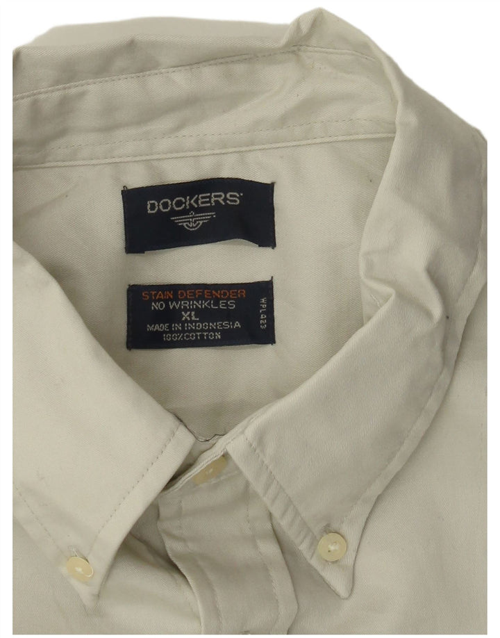 DOCKERS Mens Shirt XL Beige Cotton