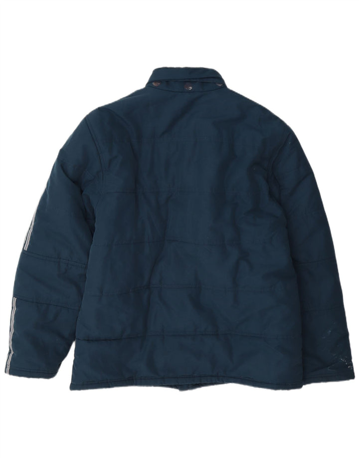 Adidas Mens Padded Jacket UK 38 Medium Navy Blue Polyester