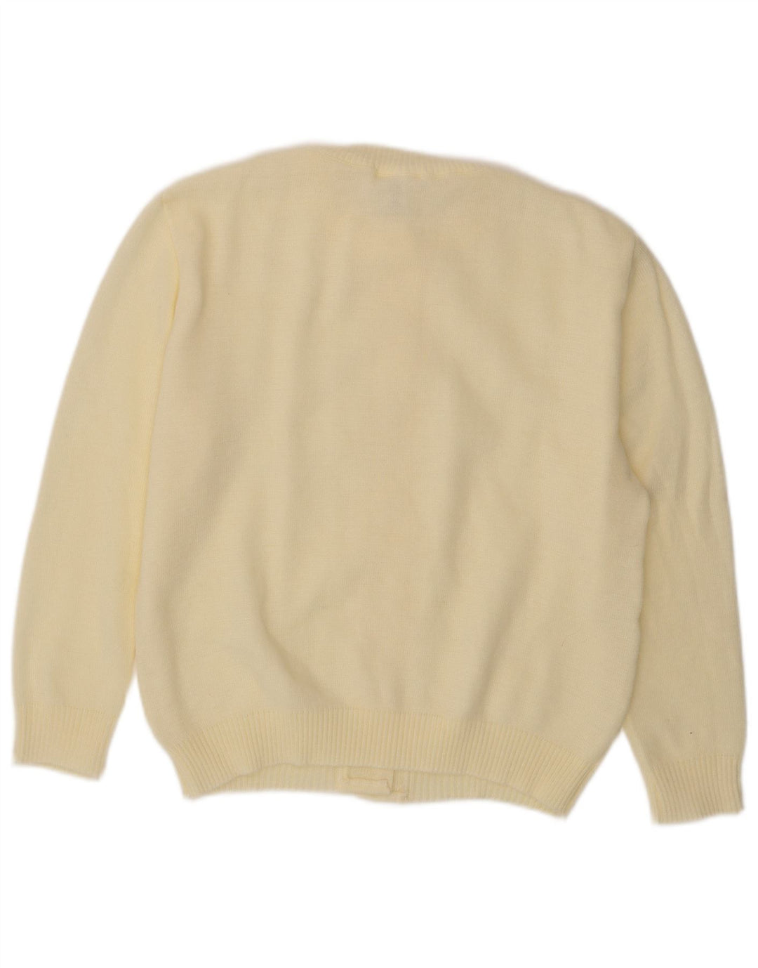 VINTAGE Womens Cardigan Sweater IT 42 Medium Off White Acrylic