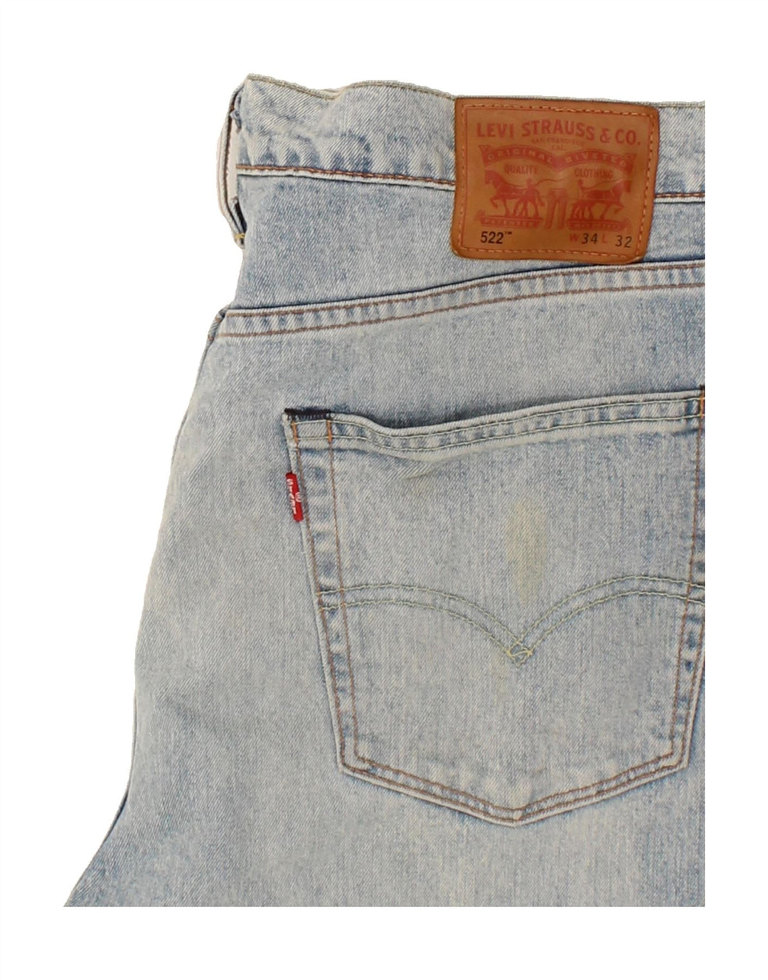 LEVI'S Mens 522 Slim Tapered Jeans W34 L32 Blue Cotton Vintage Levi's and Second-Hand Levi's from Messina Hembry 