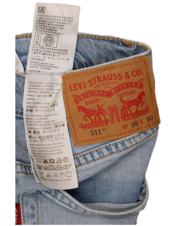 Levi's Mens 511 Slim Jeans W30 L30 Blue Cotton
