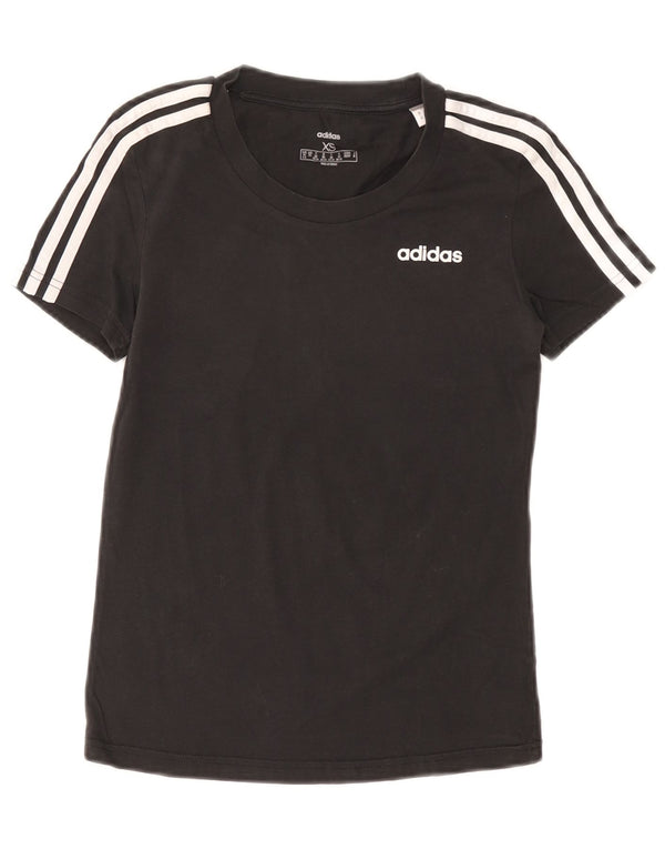 Adidas Womens T-Shirt Top UK 4/6 XS Black