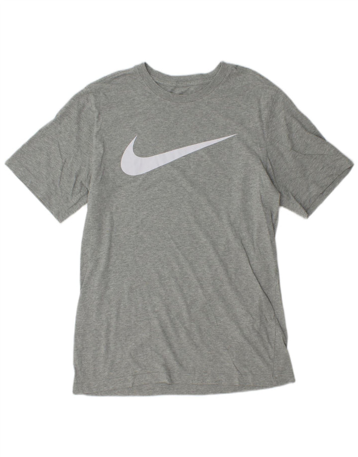NIKE Mens Graphic T-Shirt Top Small Grey Flecked Cotton