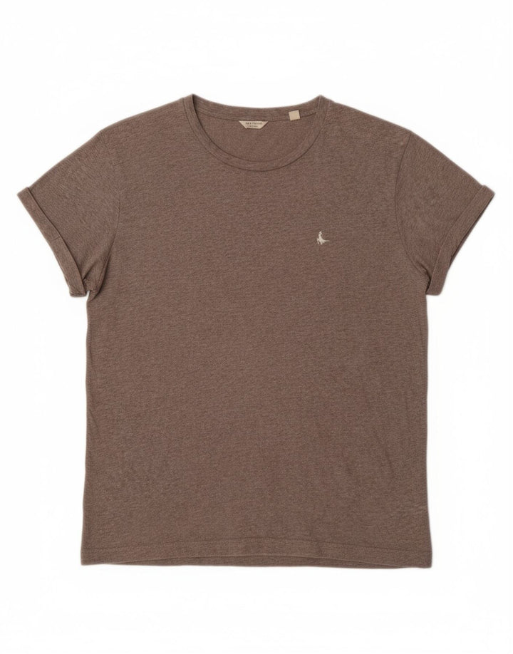 JACK WILLS Womens T-Shirt Top UK 12 Medium Grey Cotton