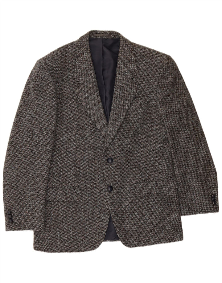 Bhs Mens Harris Tweed Blazer Jacket UK 38 Medium Grey Flecked New Wool