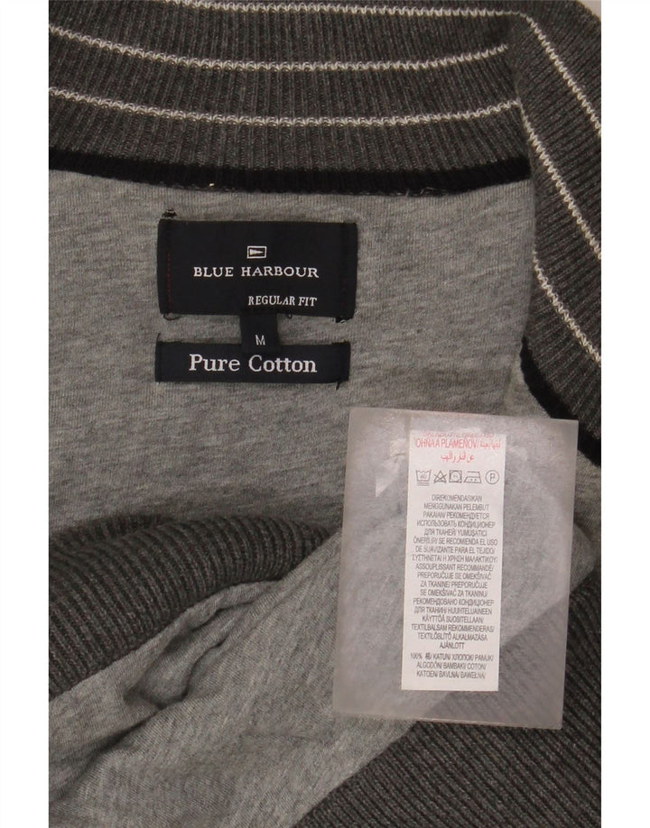 Marks & Spencer Mens Blue Harbour Regular Fit Cardigan Sweater Medium Grey