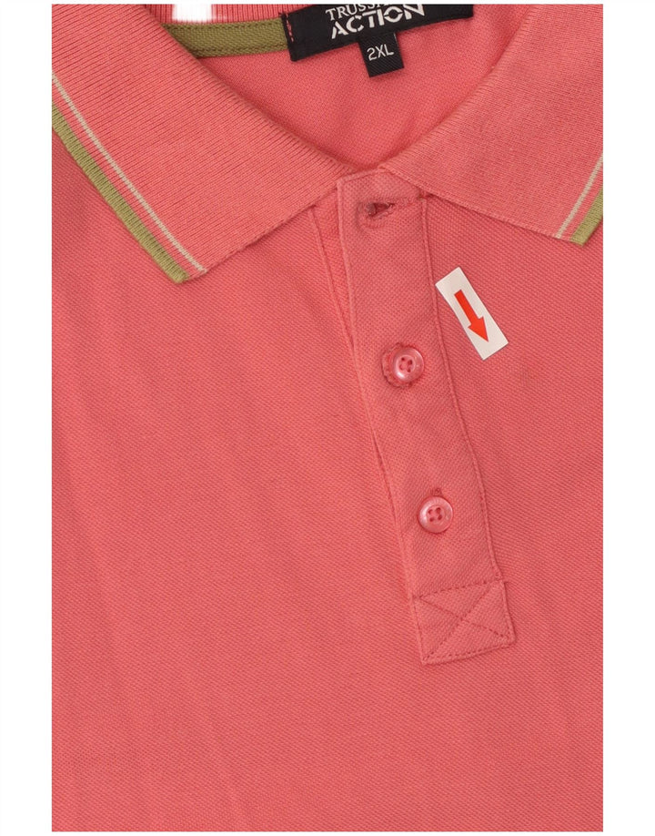 Trussardi Mens Polo Shirt 2XL Pink Cotton