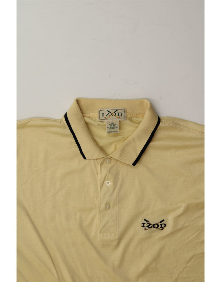 IZOD Mens Polo Shirt Large Beige Cotton Vintage Izod and Second-Hand Izod from Messina Hembry 