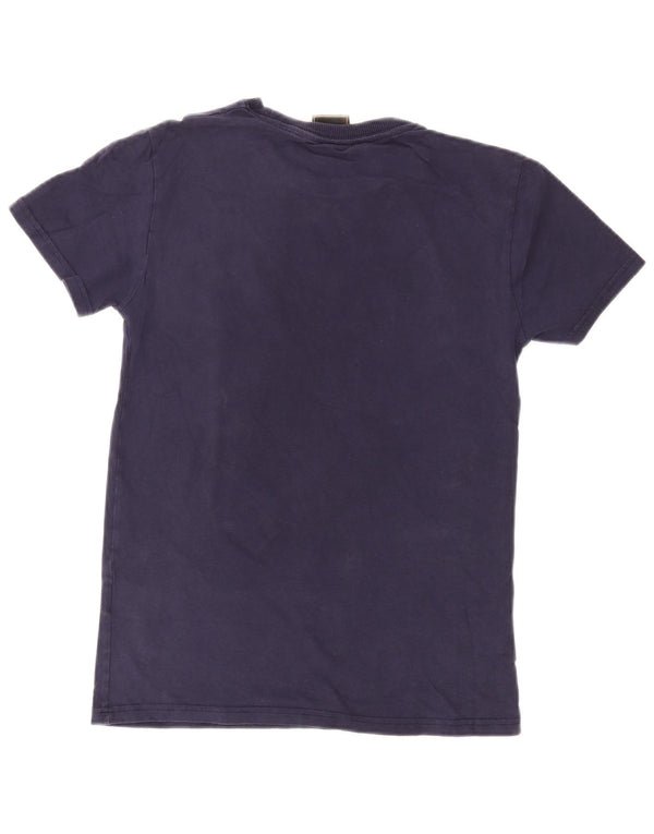 SUPERDRY Mens Graphic T-Shirt Top Small Navy Blue Cotton