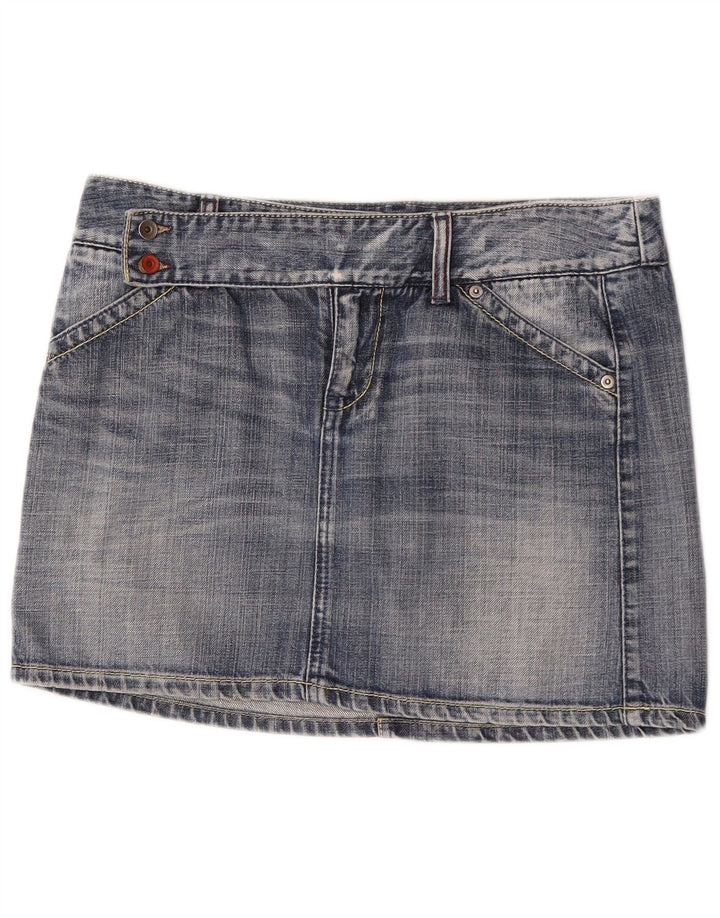 Benetton Womens Mini Denim Skirt IT 44 Medium W32  Blue Cotton