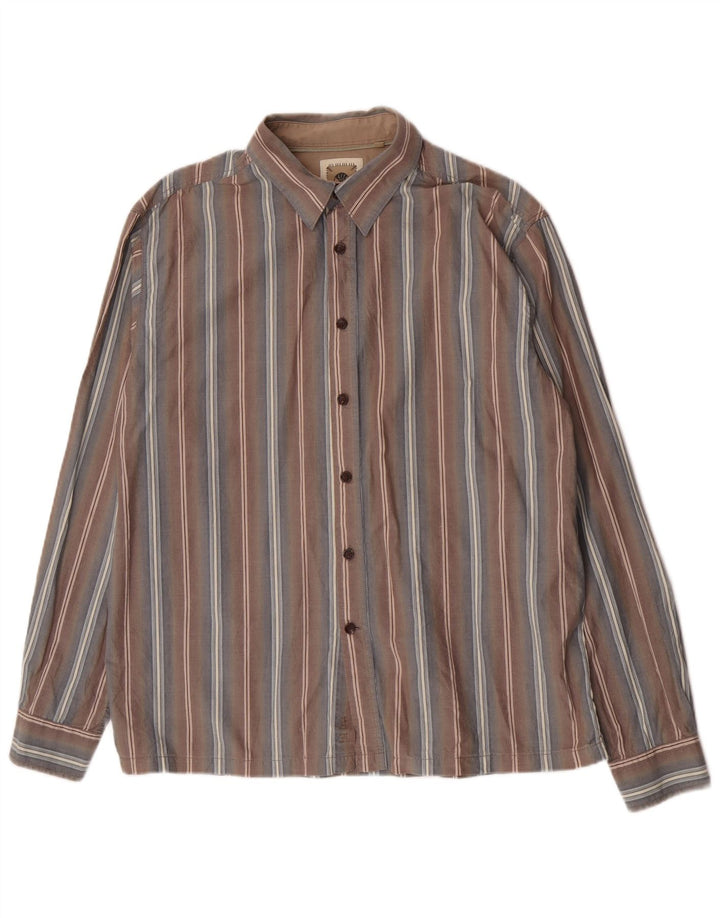 Fat Face Mens Shirt Large Grey Striped Cotton