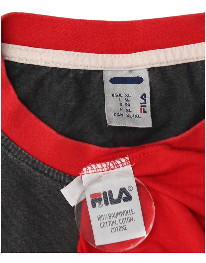 FILA Mens Vest Top XL Red Colourblock Cotton Sports