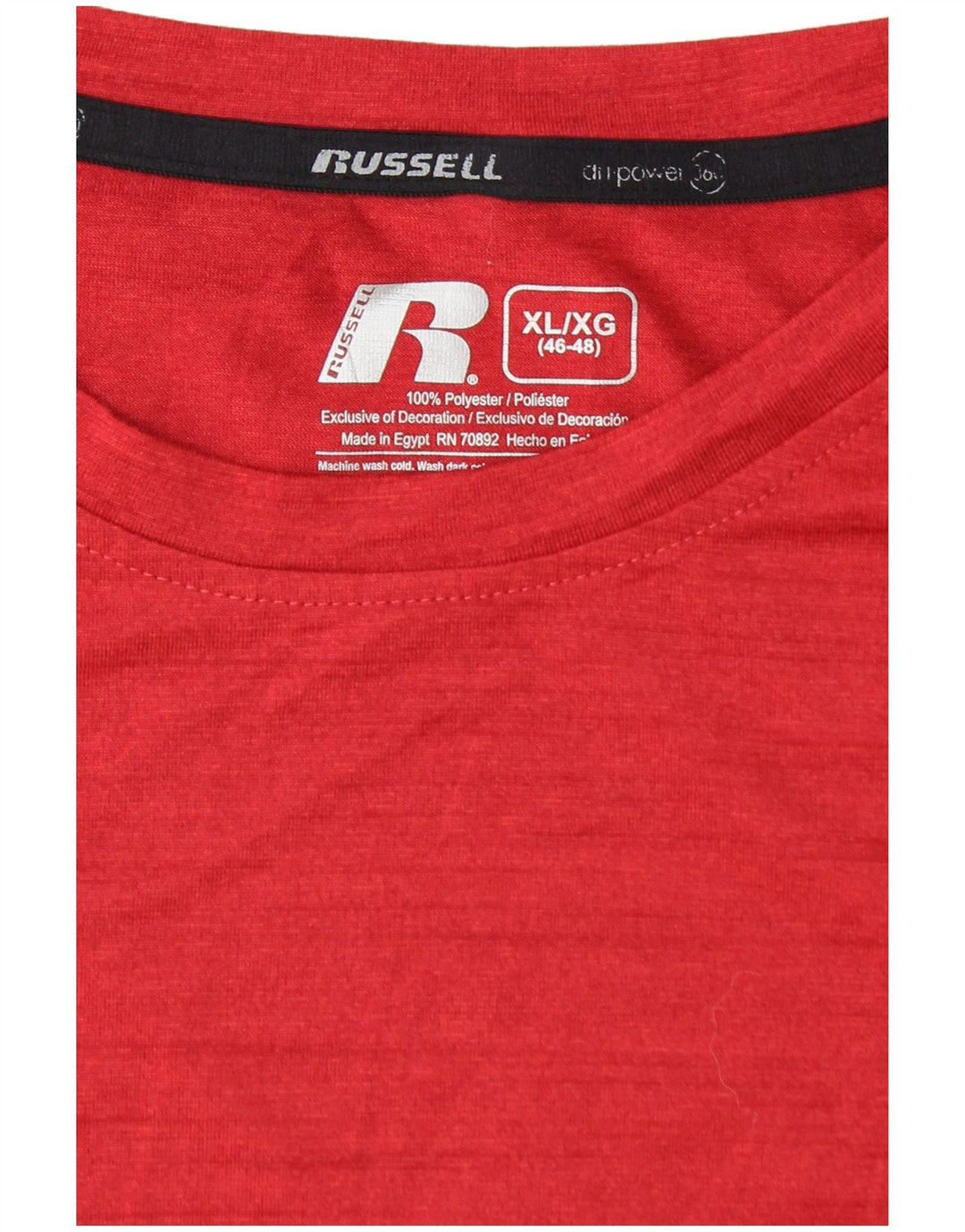 RUSSELL ATHLETIC Mens Dri-Power T-Shirt Top UK 46/48 XL Red Flecked