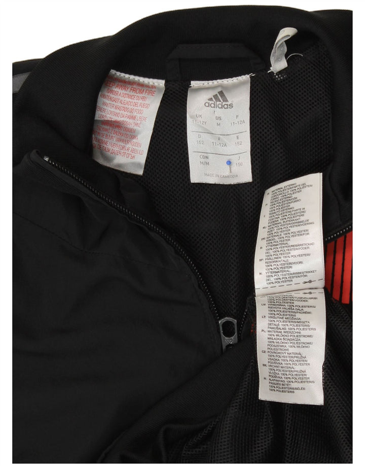 Adidas Boys Predator Tracksuit Top Jacket 11-12 Years Black Polyester
