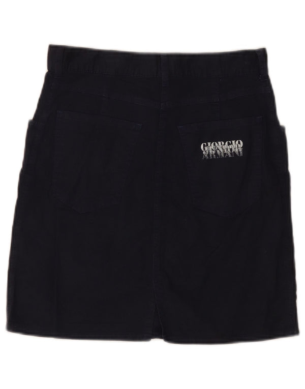 GIORGIO ARMANI Girls Pencil Skirt 11-12 Years W26  Navy Blue Cotton