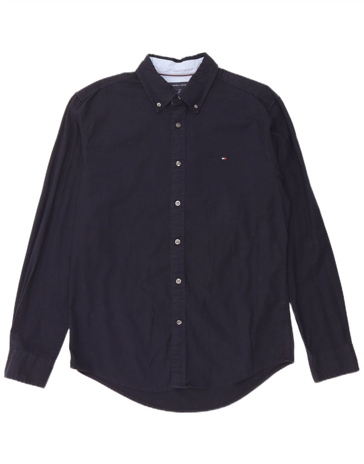 Tommy Hilfiger Mens Shirt Medium Navy Blue Cotton