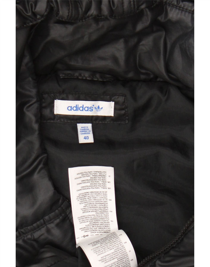 ADIDAS Womens Hooded Padded Gilet IT 40 Small Black Polyester
