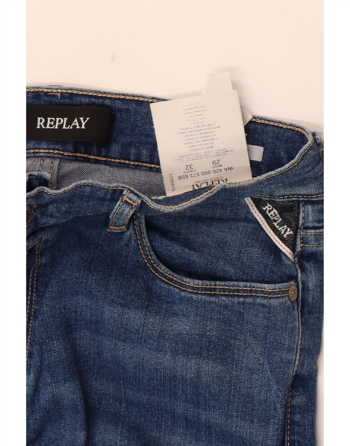 Replay Womens Flared Jeans W29 L32 Blue Cotton