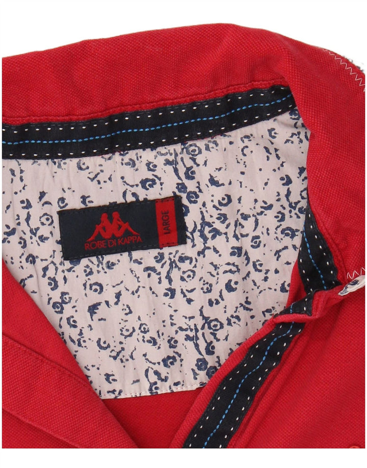 KAPPA Womens Polo Shirt UK 14 Large Red Cotton