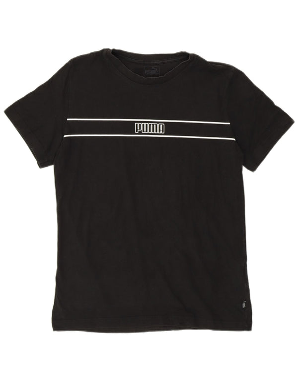Puma Mens Graphic T-Shirt Top Small Black Striped Cotton