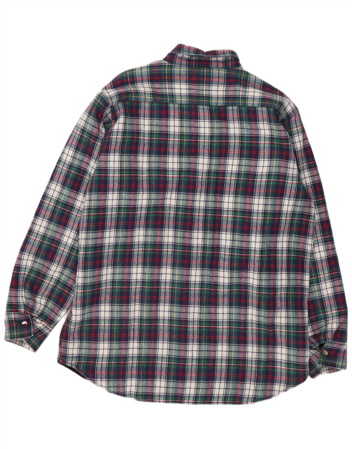 WOOLRICH Mens Flannel Shirt Large Navy Blue Check