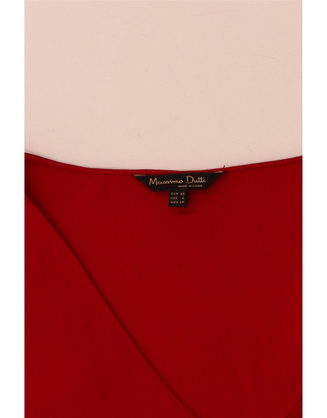 Massimo Dutti Womens Long Sleeve Blouse Top EU 38 Small Red Viscose