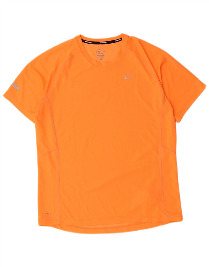 Nike Mens Dri Fit T-Shirt Top Large Orange Polyester