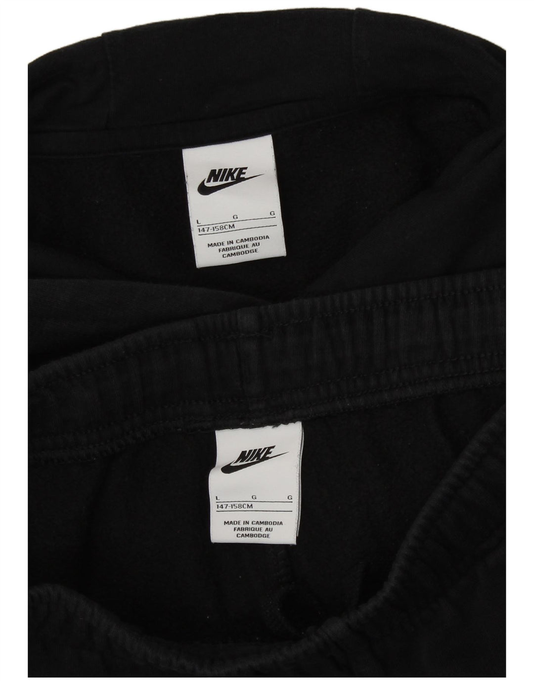 Nike Girls Loose Fit Graphic Full Tracksuit 12-13 Years Large Black Cotton