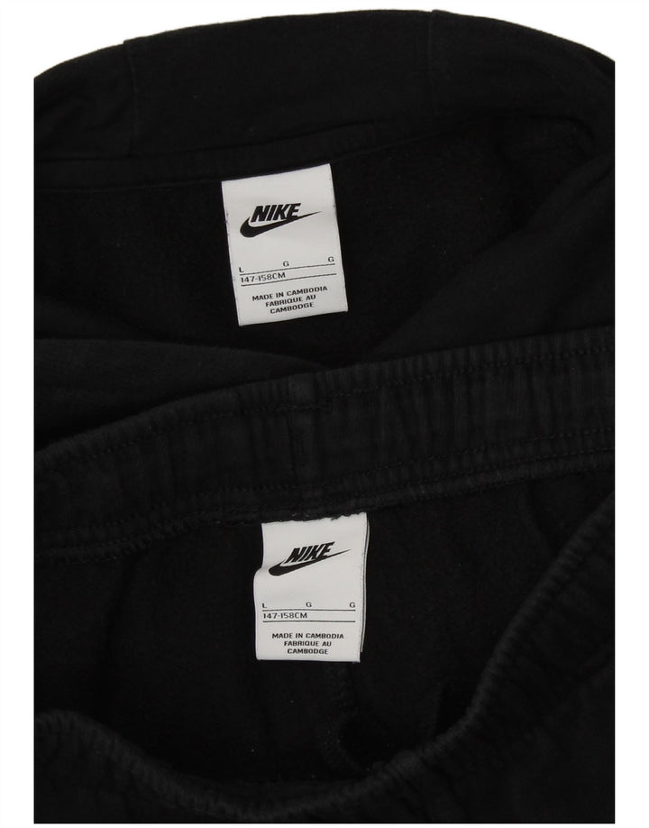 Nike Girls Loose Fit Graphic Full Tracksuit 12-13 Years Large Black Cotton