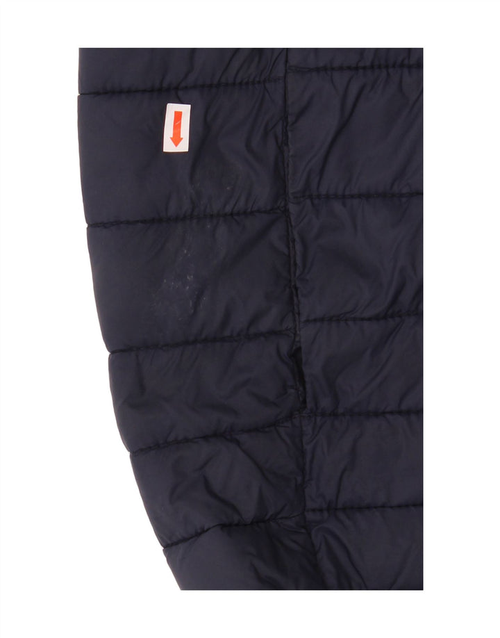 JACK & JONES Mens Hooded Padded Jacket UK 40 Large Navy Blue Polyester Vintage Jack & Jones and Second-Hand Jack & Jones from Messina Hembry 
