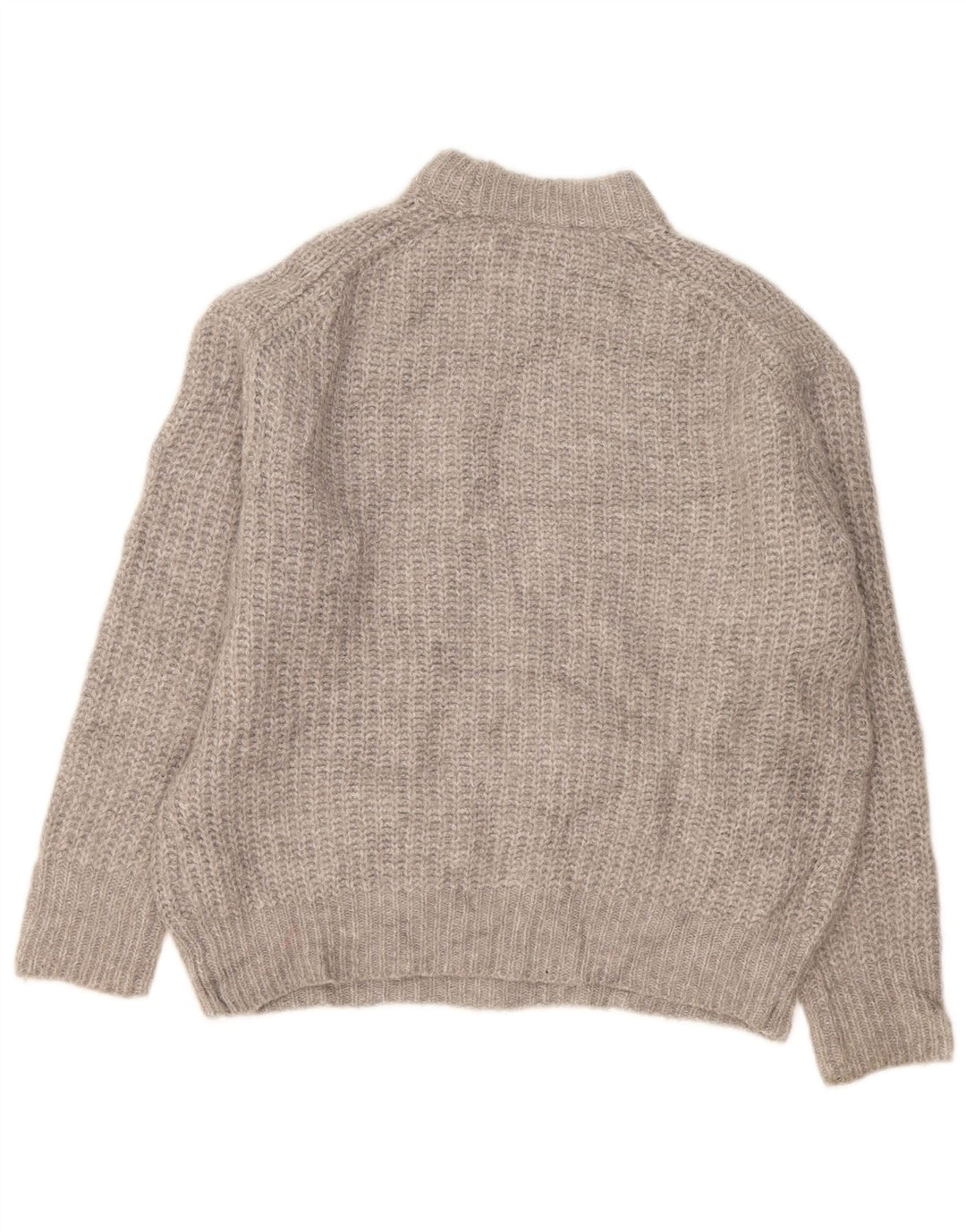 Zara Womens Oversized Turtle Neck Jumper Sweater UK 10 Small Grey Polyester