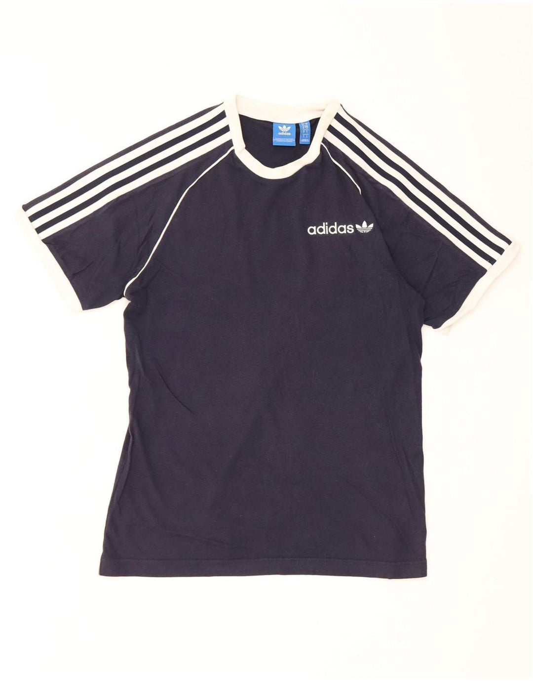 Adidas Mens T-Shirt Top Small Navy Blue Cotton