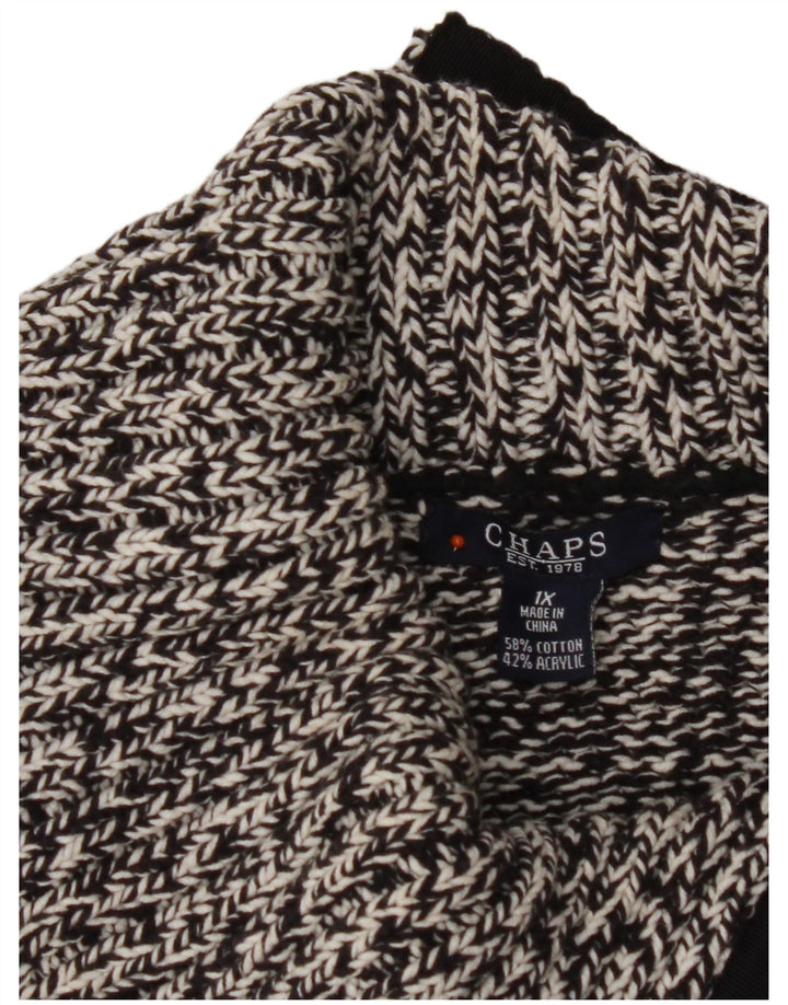 Chaps Womens Roll Neck Jumper Sweater UK 18 XL Black Flecked Cotton