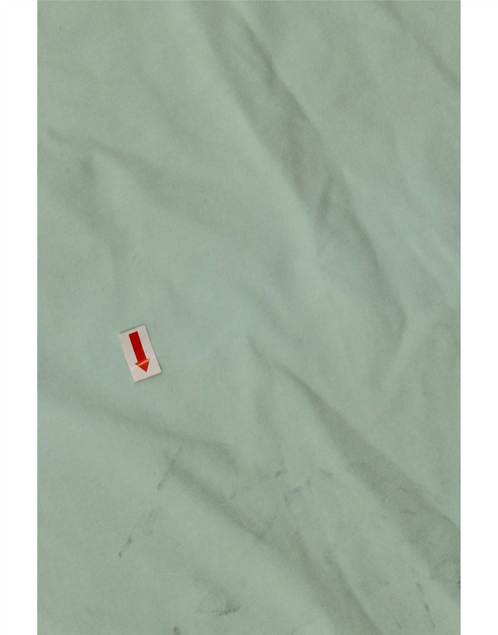 NEW BALANCE Womens Graphic T-Shirt Top UK 14 Medium Green Cotton