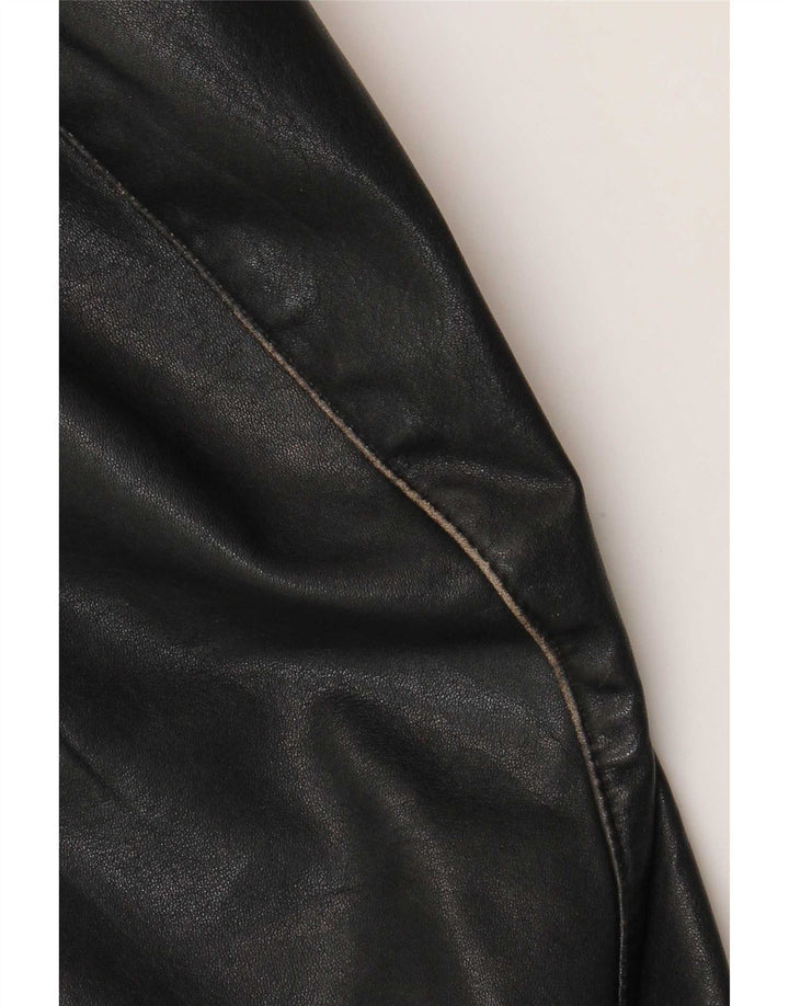 Vintage Mens Leather Jacket UK 38 Medium Black Leather