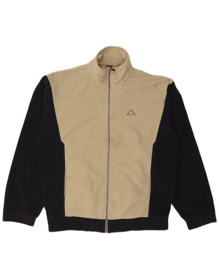 KAPPA Mens Tracksuit Top Jacket Large Off White Colourblock