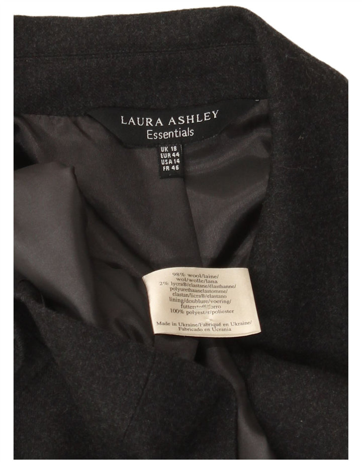 Laura Ashley Womens 1 Button Blazer Jacket UK 18 XL Grey Wool
