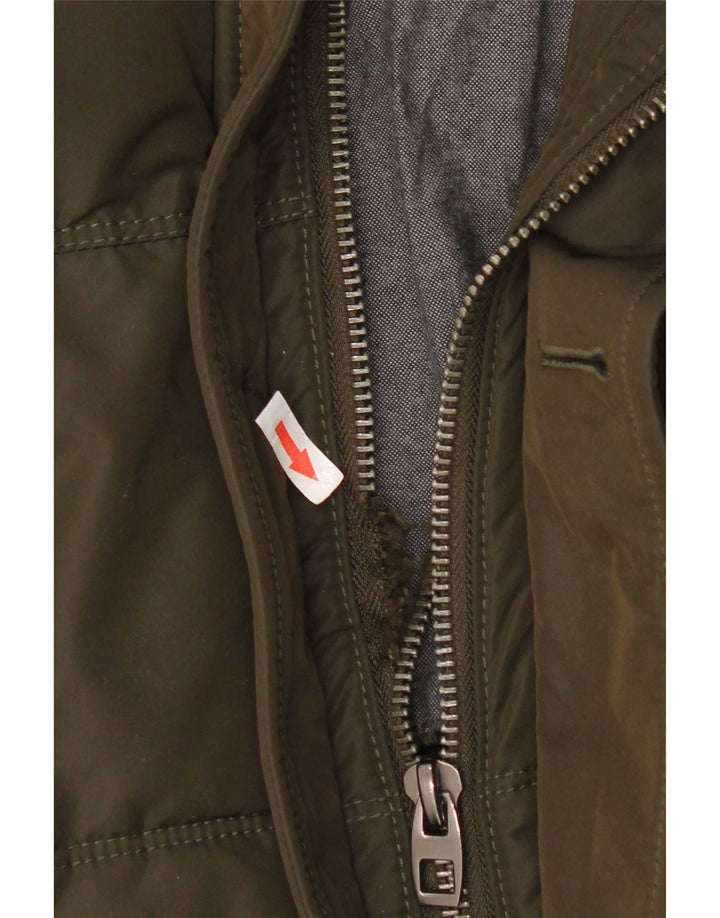 Zara Mens Padded Jacket UK 38 Medium Khaki