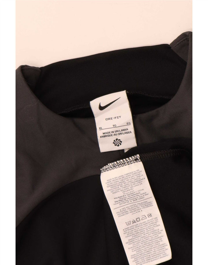 Nike Mens Dri Fit Top Long Sleeve XL Black Colourblock