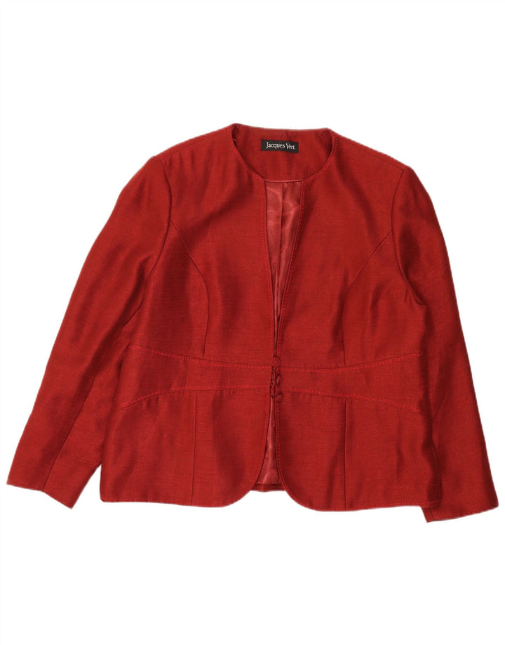 JACQUES VERT Womens 3 Button Blazer Jacket UK 20 2XL Burgundy Viscose