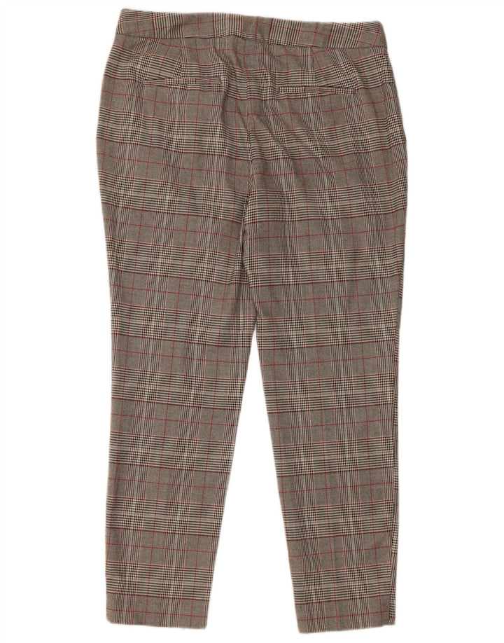 Zara Womens Slim Chino Trousers EU 40 Medium W30 L27 Grey Houndstooth