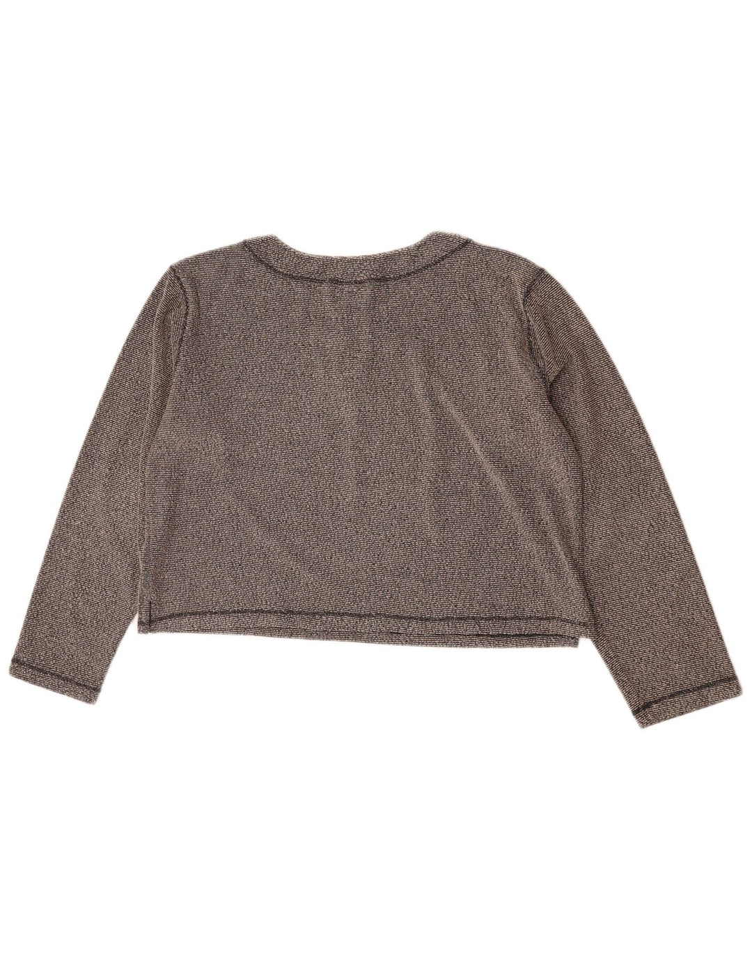 Champion Womens Crop Top Long Sleeve UK 16 Large Grey Flecked Polyester