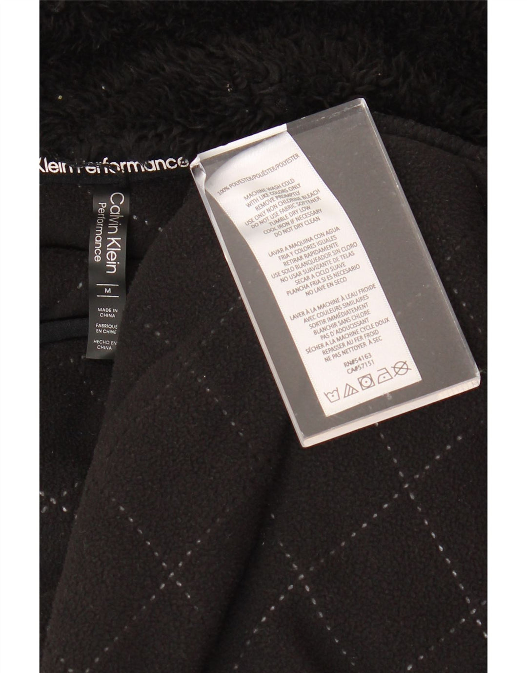 CALVIN KLEIN Womens Performance Fleece Jacket UK 14 Medium Black Polyester