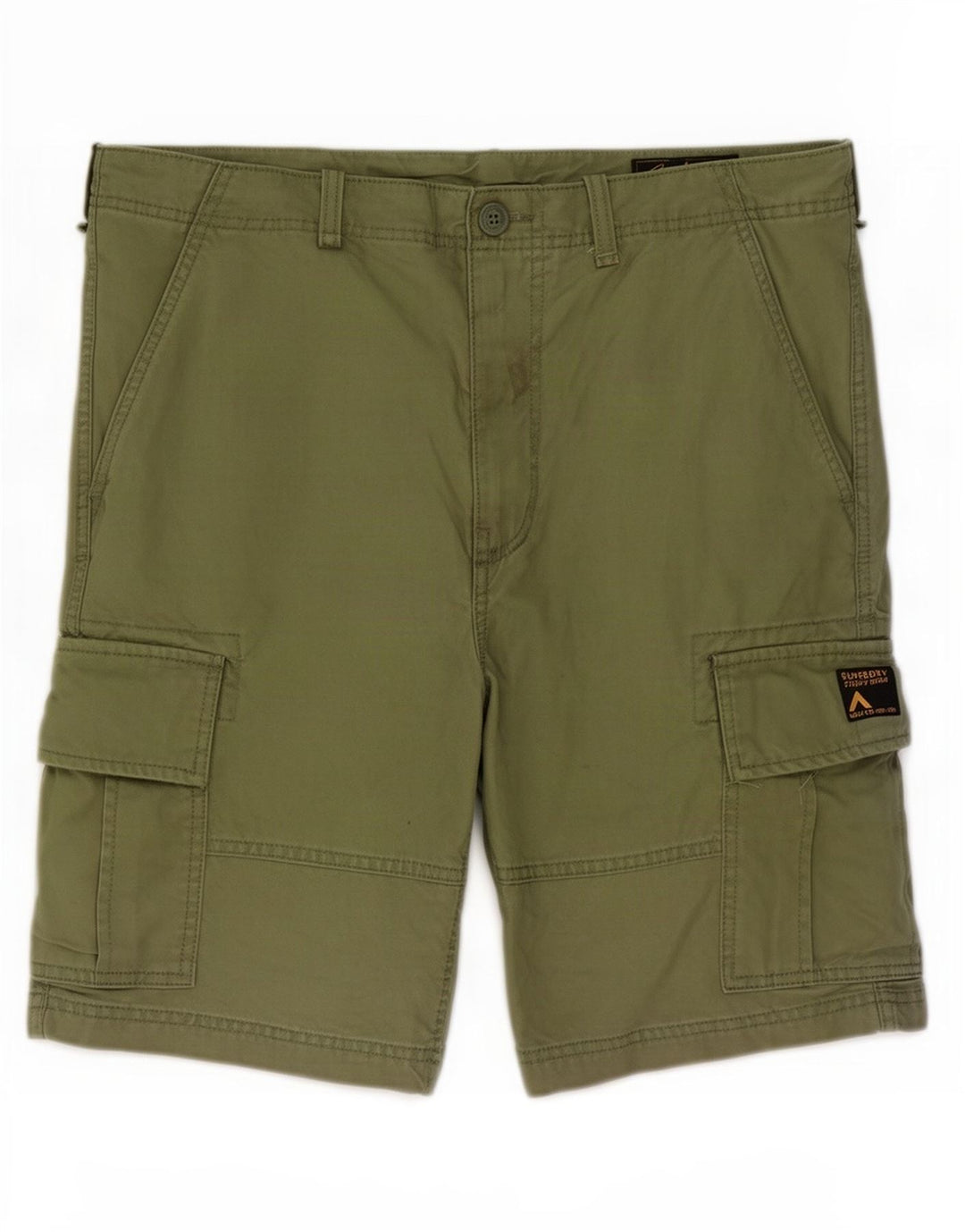 Superdry Mens Cargo Shorts W32 Medium Green Cotton