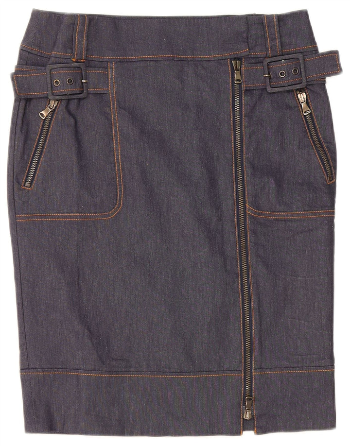 Max & Co. Womens Denim Skirt UK 10 Small W30 Navy Blue Polyamide