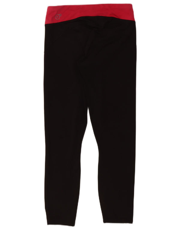 Puma Womens Crop Leggings UK 8 Small Black Colourblock Polyester