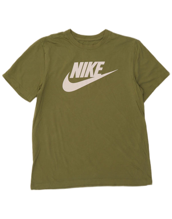 Nike Mens Graphic T-Shirt Top Medium Green Cotton